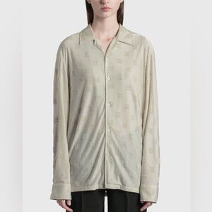 NWOT MISBHV Velour Monogram Slip Shirt in Stone Women’s XL